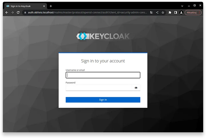 Keycloak login page