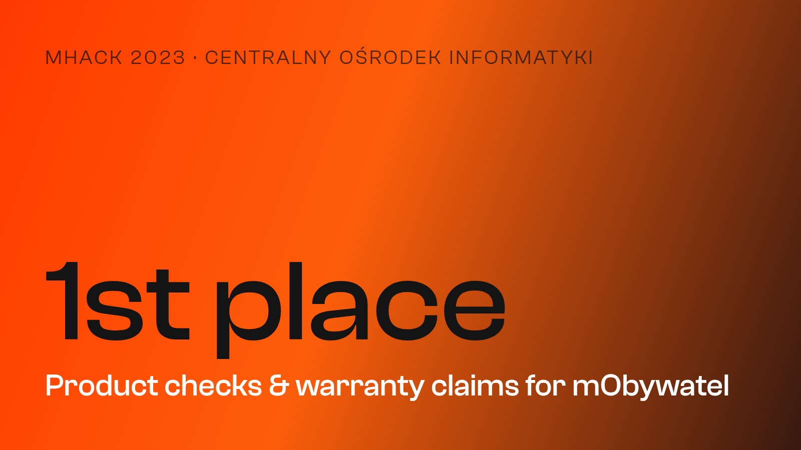 We won mHack 2023 with an MVP for the mObywatel app